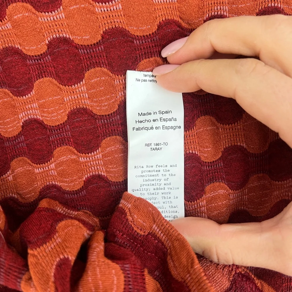 Wave Pattern Rust Cardigan - Picture 4 of 4